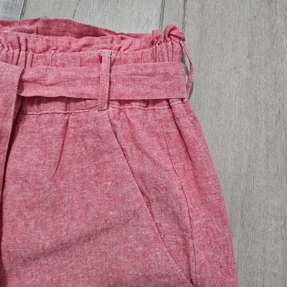 Draper James RSVP Womens Linen Blend Paperbag Shorts Heathered Pink Cruise Large - Picture 8 of 12